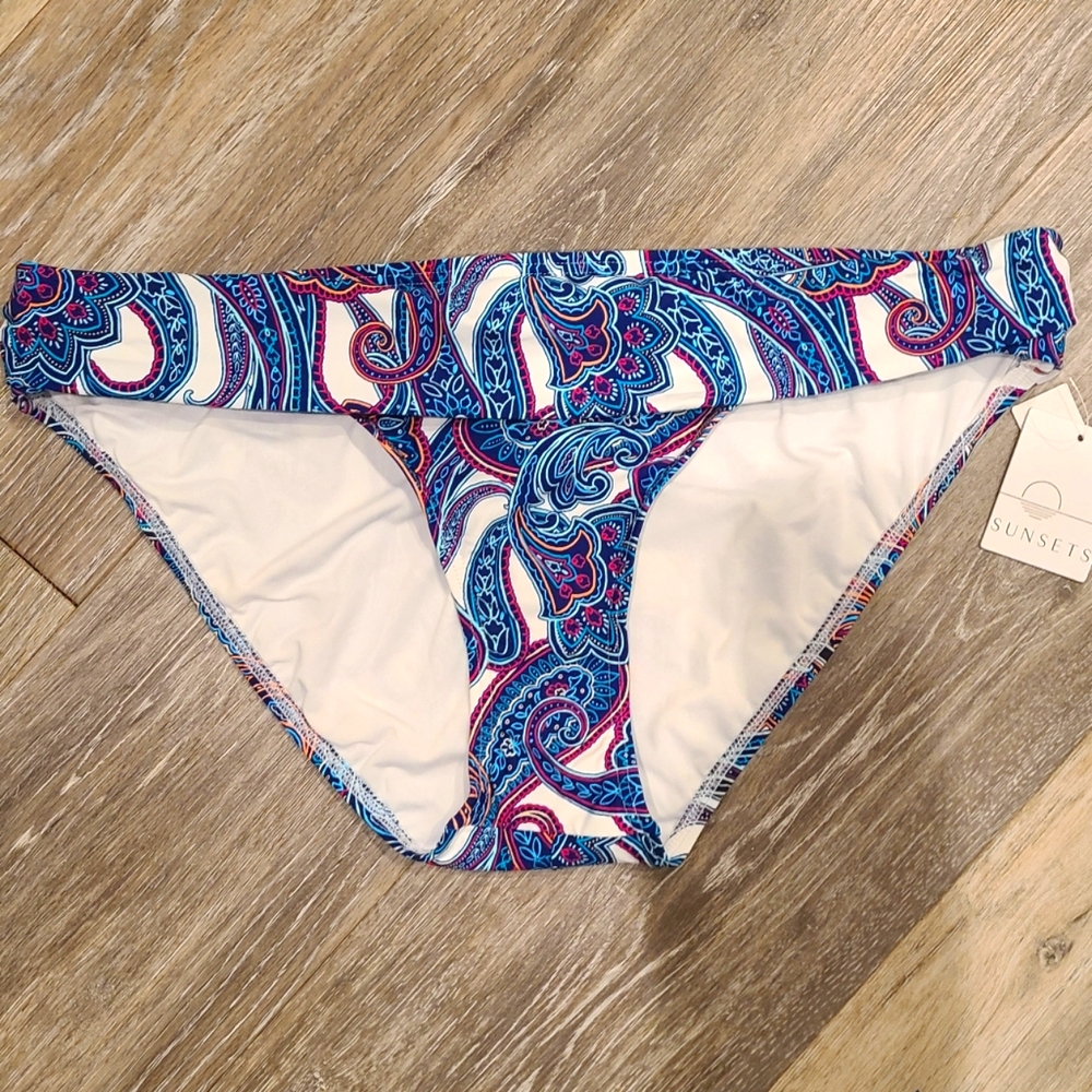 Sunset Brand Blue Paisley Swim Bottom